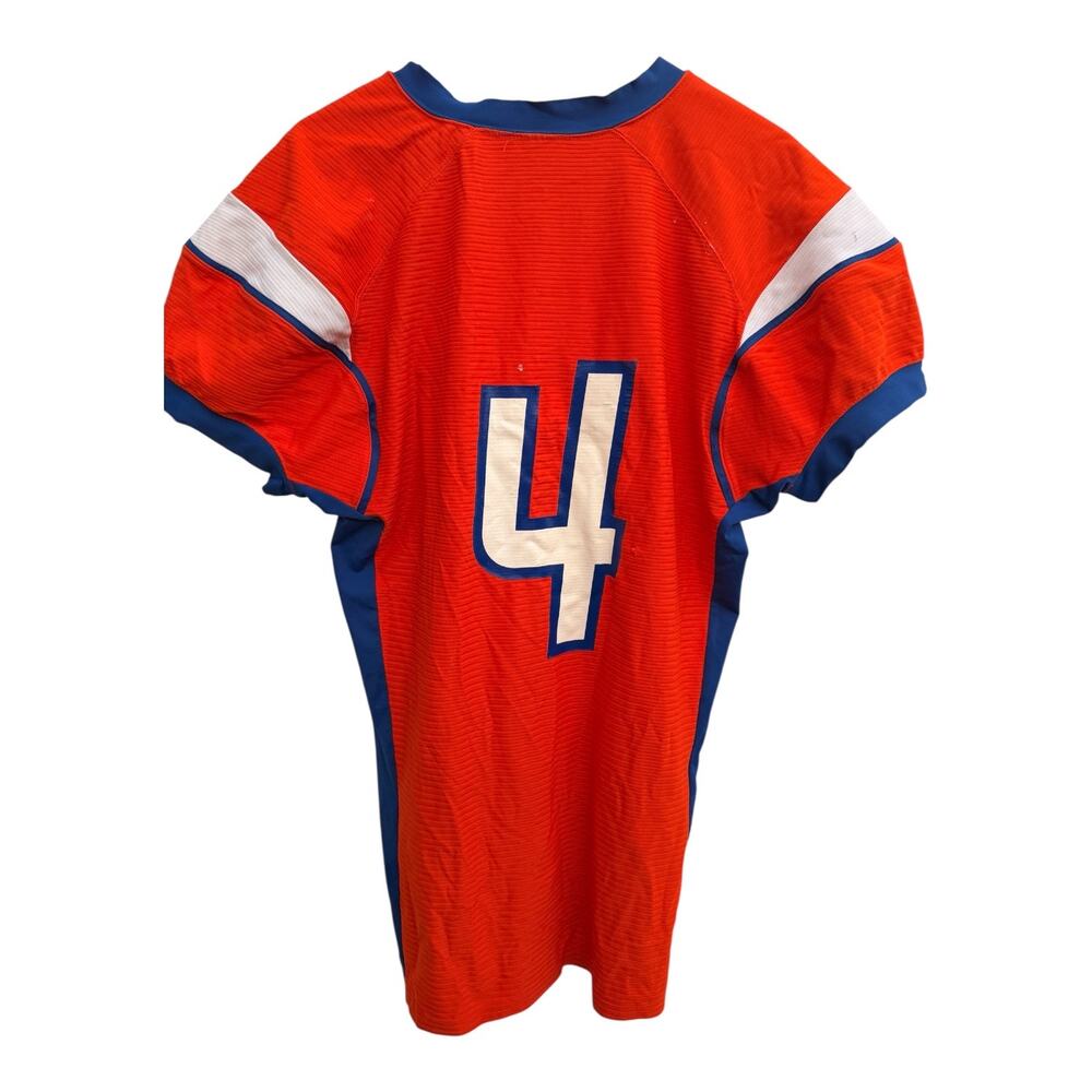 Russell Athletic Football Jersey Number 4 Orange Blue Mens Large - Picture 2 of 7